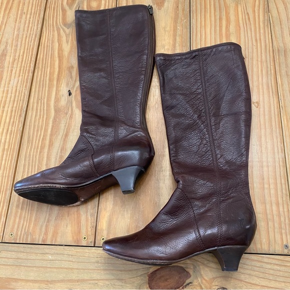 FRYE Steffi Leather Zip Tall Boot in Brown - Picture 2 of 12